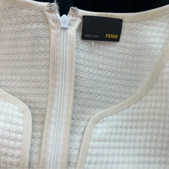 Fendi Dress Textured Sleeveless Mini Jewel Embellished Shift - Picture 15 of 16